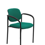 Silla fija Villalgordo bali verde chasis negro con brazos
