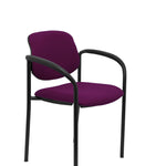 Silla fija Villalgordo bali morado chasis negro con brazos