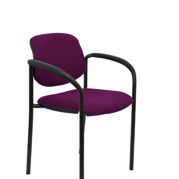 Silla fija Villalgordo bali morado chasis negro con brazos