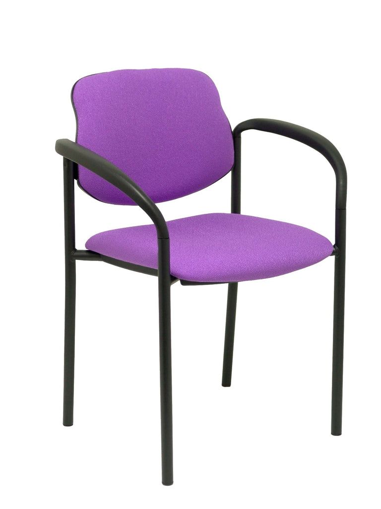 Silla fija Villalgordo bali lila chasis negro con brazos