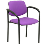 Silla fija Villalgordo bali lila chasis negro con brazos