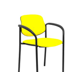 Silla fija Villalgordo similpiel amarillo chasis negro con brazos