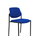Silla fija Villalgordo similpiel azul chasis negro