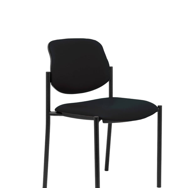 Silla fija Villalgordo similpiel negro chasis negro