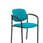 Silla fija Villalgordo similpiel verde chasis negro con brazos