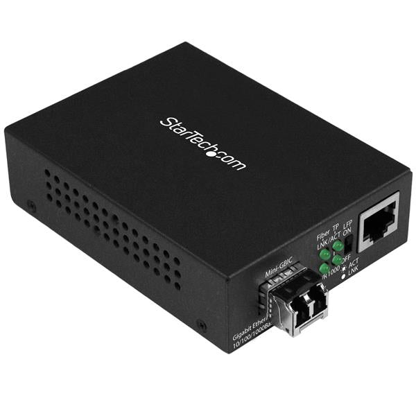 Conversor Compacto de Medios Ethernet Gigabit a Fibra Multimodo LC - 550m