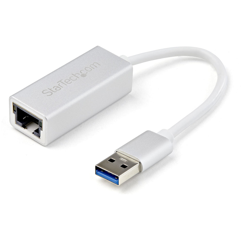 Adaptador de Red Ethernet Gigabit USB 3.0 - Plateado - Con Diseo Estilizado de Aluminio para MacBook  Chromebook or Tablet - Soporte Nativo de Controladores