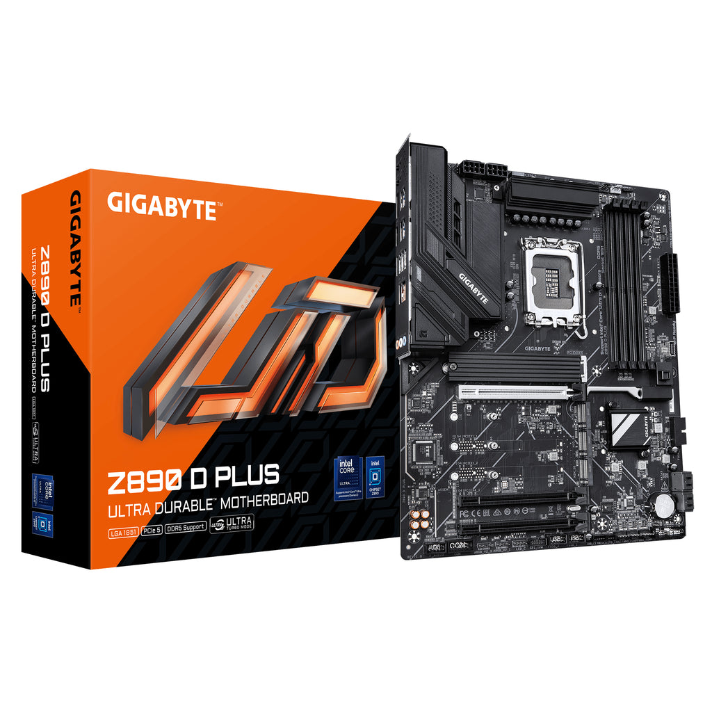 Z890 D PLUS Placa Base  Compatible con procesadores Intel Core Ultra (Serie 2)  VRM de 12+1+2 fases  hasta 9466 MHz DDR5 (OC)  1x PCIe 5.0 M.2 + 3x PCIe 4.0 M.2  LAN 2.5 GbE  USB 3.2 Gen 2