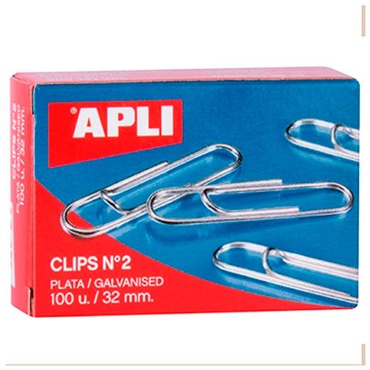 CAJA 100 CLIPS APLI LABIADOS N2 32MM