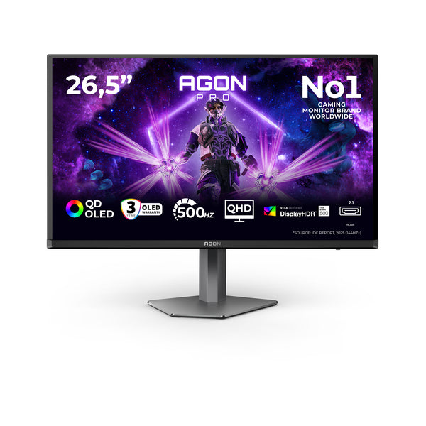 AGON PRO AG276QKD2 pantalla para PC 67 3 cm (26.5") 2560 x 1440 Pixeles Quad HD QD-OLED Negro  Gris