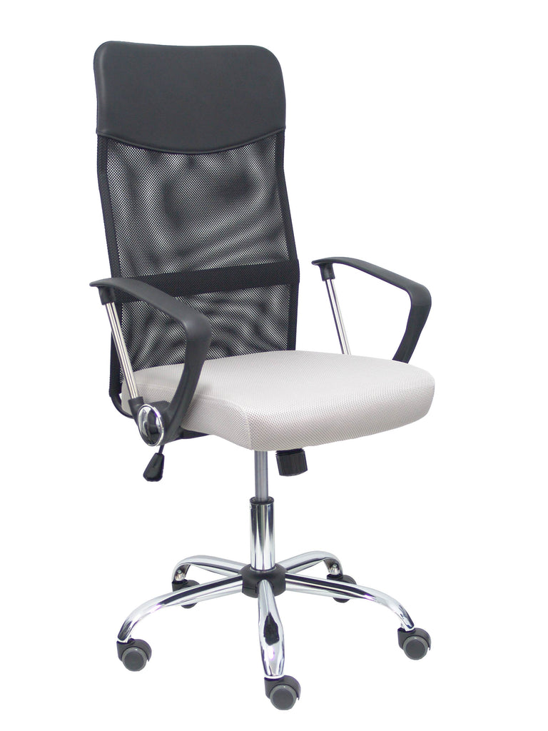 Silla Gontar respaldo malla negro asiento gris claro