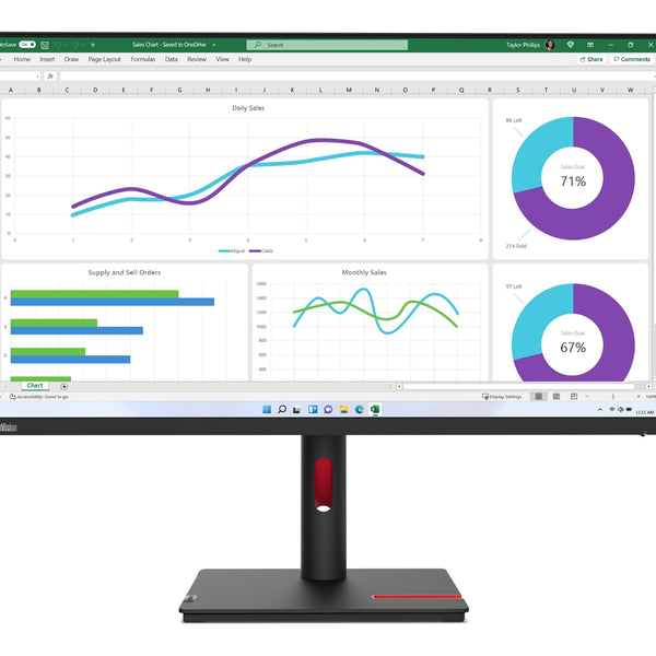 ThinkVision T32h-30 LED display 80 cm (31.5") 2560 x 1440 Pixeles Quad HD Negro