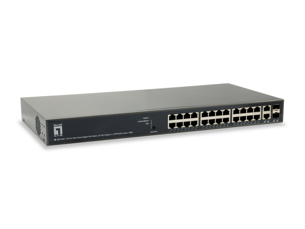 GEP-2651 switch Gestionado L3 Gigabit Ethernet (10/100/1000) Energa sobre Ethernet (PoE) Negro