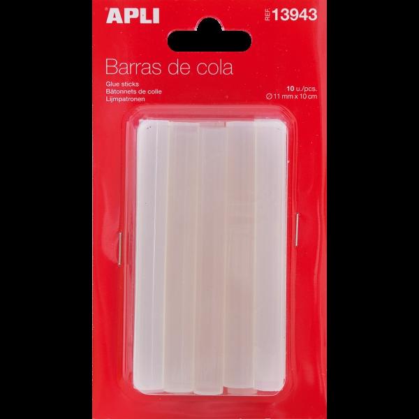 APLI BARRAS ADHESIVAS PARA PISTOLA DE SILICONA CALIENTE 11MM X 10CM 10U
