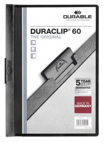 Duraclip 60 archivador PVC Negro  Transparente