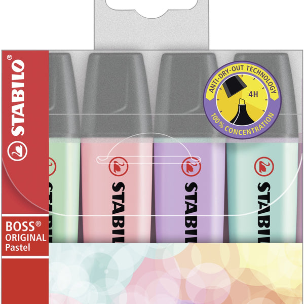 Boss Original Pastel marcador 4 pieza(s) Punta de cincel Lila  Menta  Rosa  Turquesa