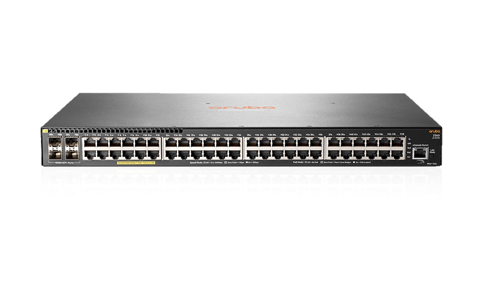Aruba Networking 2540 48G PoE+ 4SFP+ Gestionado L2 Gigabit Ethernet (10/100/1000) Energa sobre Ethernet (PoE) 1U Gris