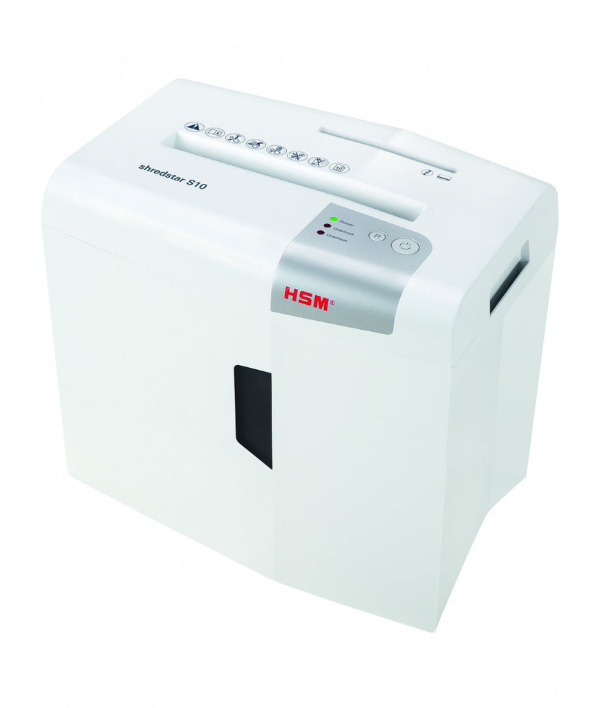 S10 triturador de papel Corte en tiras 58 dB 22 cm Plata  Blanco