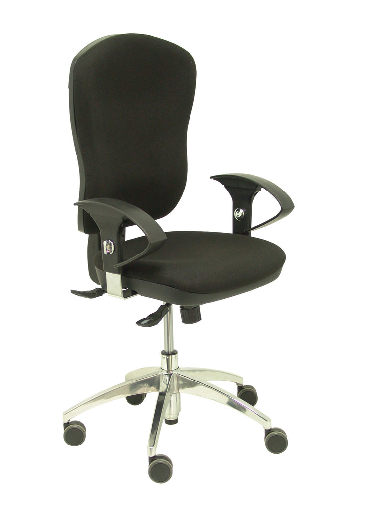 Silla Moral sincro tela negra brazos regulables