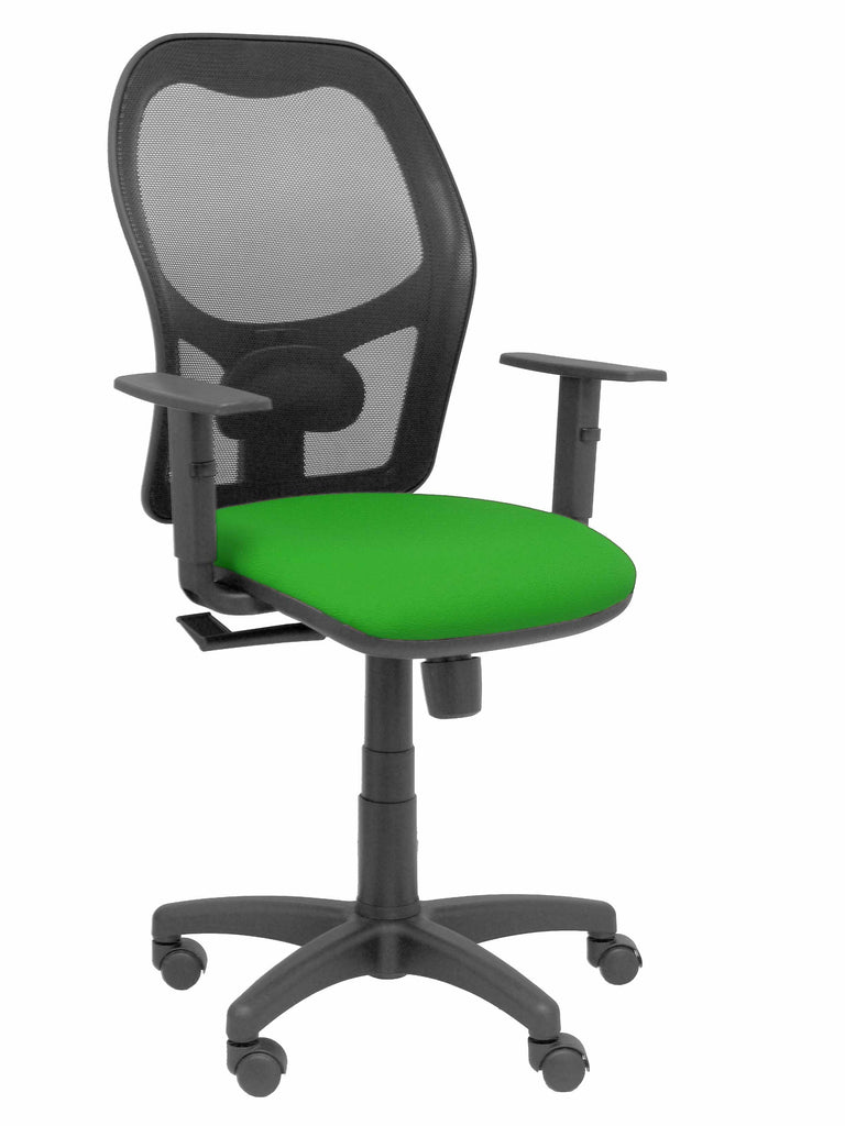 Silla Alocn malla negra asiento bali verde brazos regulables