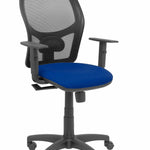 Silla Alocn malla negra asiento bali azul marino brazos regulables