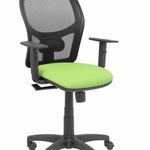 Silla Alocn malla negra asiento bali pistacho brazos regulables