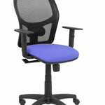 Silla Alocn malla negra asiento bali azul brazos regulables