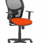 Silla Alocn malla negra asiento bali naranja brazos regulables