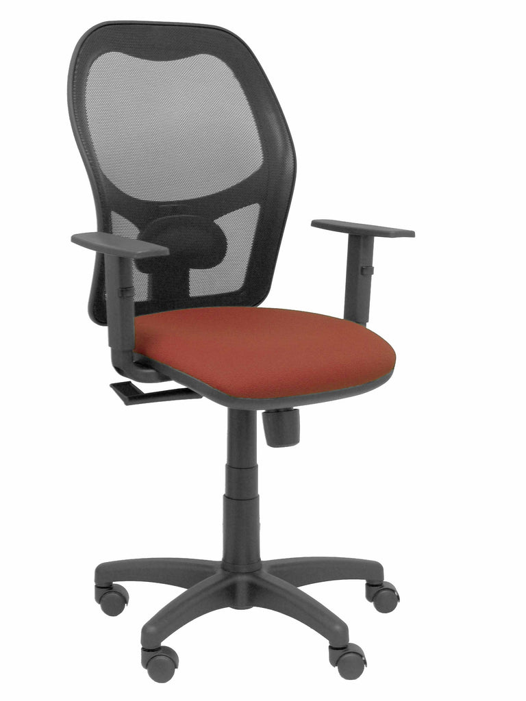 Silla Alocn malla negra asiento bali marrn brazos regulables