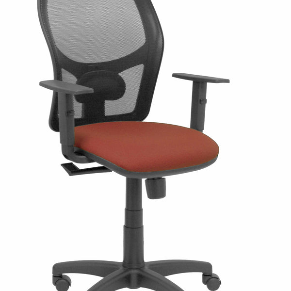 Silla Alocn malla negra asiento bali marrn brazos regulables