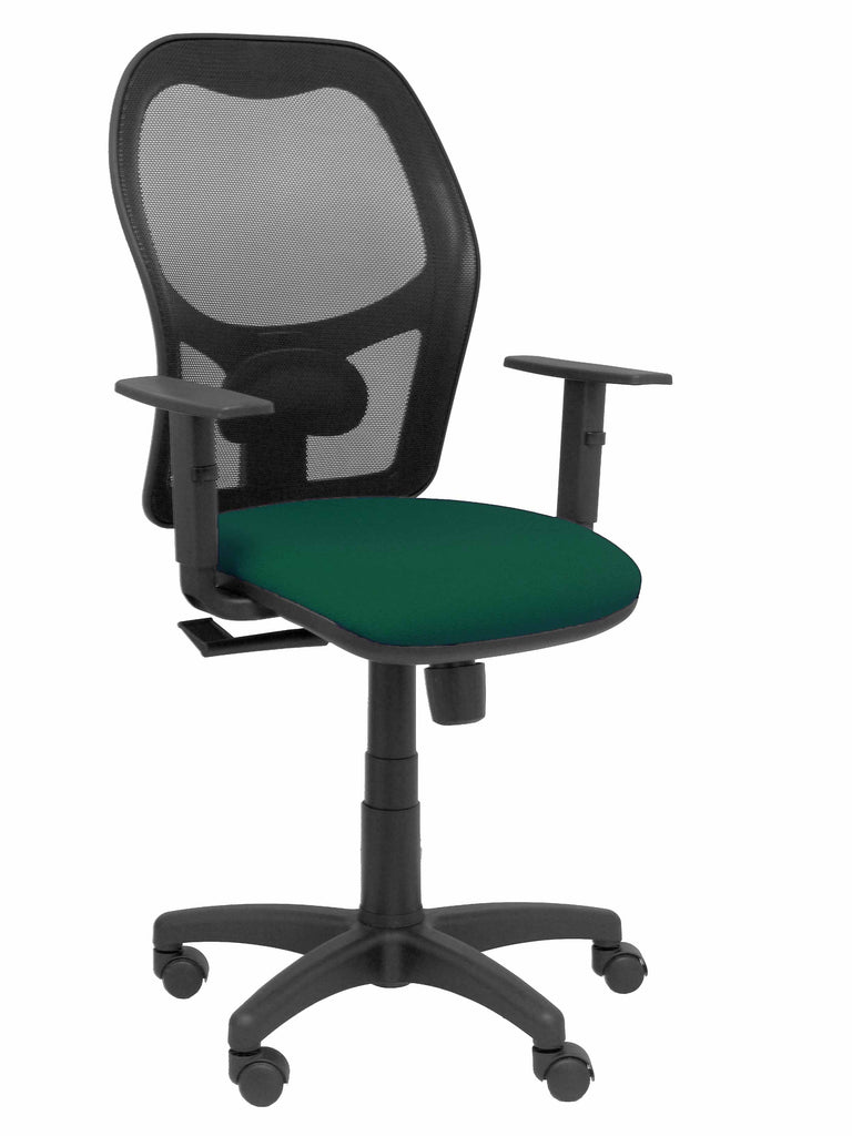 Silla Alocn malla negra asiento bali verde brazos regulables
