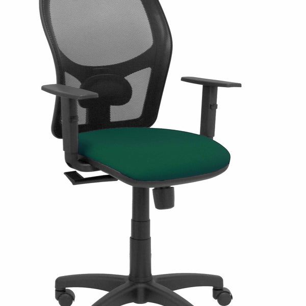Silla Alocn malla negra asiento bali verde brazos regulables