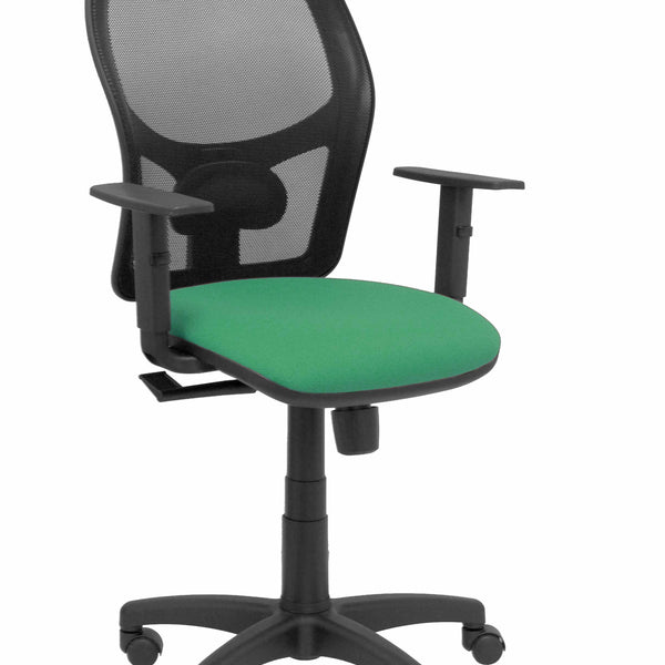 Silla Alocn malla negra asiento bali verde brazos regulables
