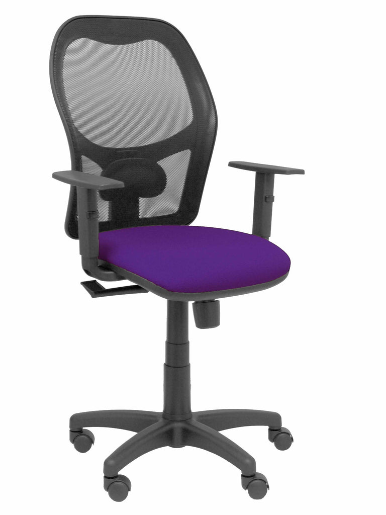 Silla Alocn malla negra asiento bali morado brazos regulables