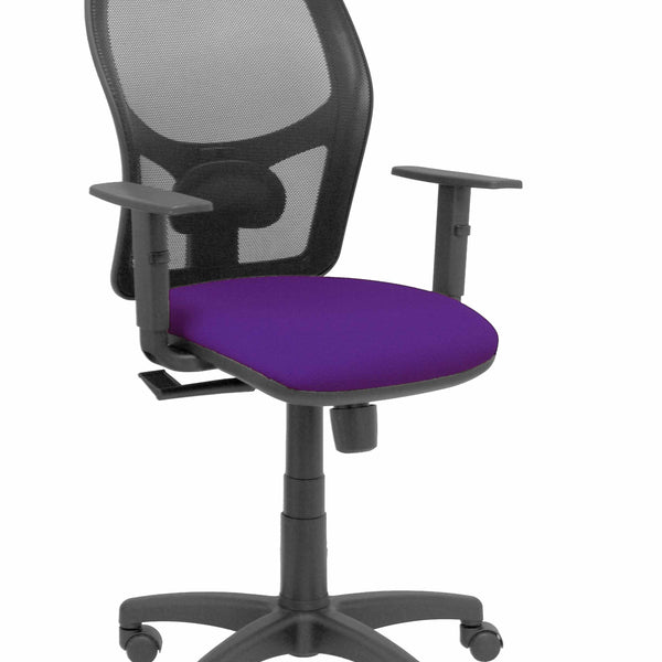 Silla Alocn malla negra asiento bali morado brazos regulables
