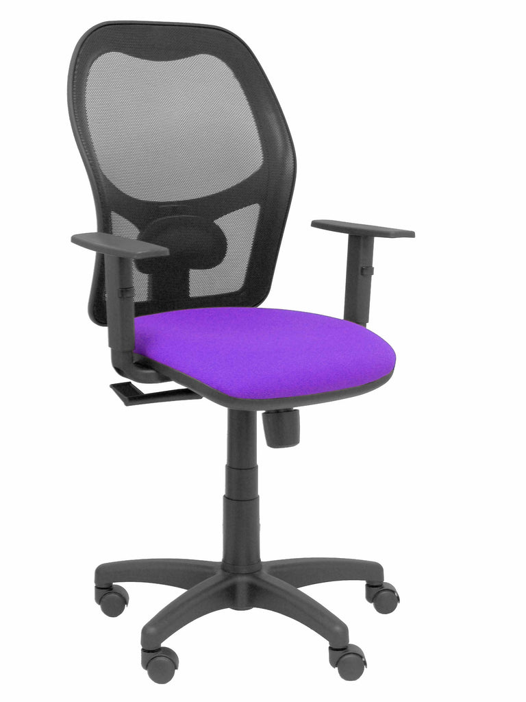 Silla Alocn malla negra asiento bali lila brazos regulables
