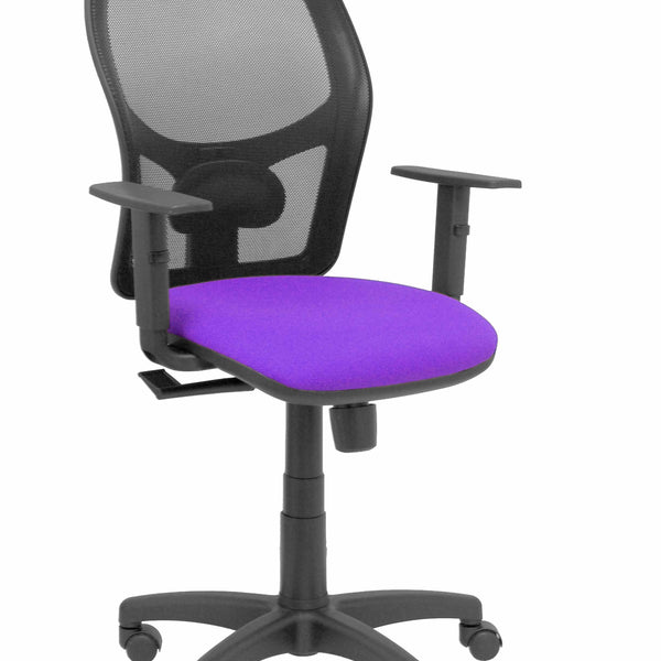 Silla Alocn malla negra asiento bali lila brazos regulables