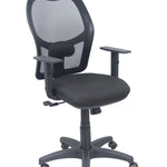 Silla Alocn malla negra asiento bali negro brazos regulables ruedas de parqu
