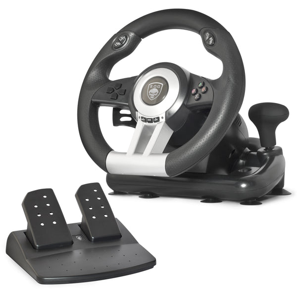 Race Wheel Pro Volante + Pedales PC Playstation 2 Playstation 3 Analgico/Digital USB Negro  Plata