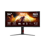 G4 CU34G4 pantalla para PC 86 4 cm (34") 3440 x 1440 Pixeles Wide Quad HD LED Negro  Rojo