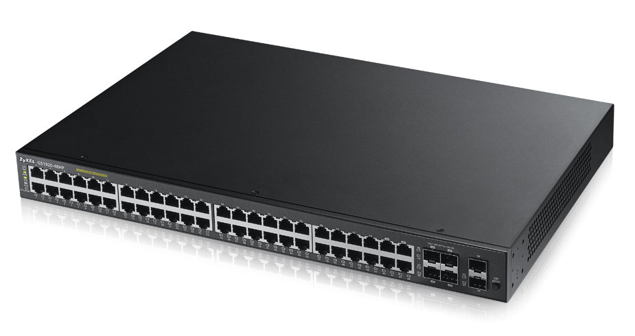 GS1920-48HP Gestionado L2 Gigabit Ethernet (10/100/1000) Energa sobre Ethernet (PoE) 1U Negro