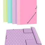 MARIOLA CARPETA CON GOMAS 3 SOLAPAS FOLIO CARTN FORRADO PLASTIFICADO MATE SURTIDOS PASTEL - Color no elegible