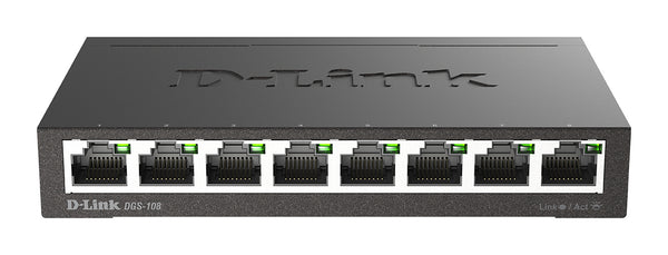 DGS-108 switch No administrado L2 Gigabit Ethernet (10/100/1000) Escritorio Negro