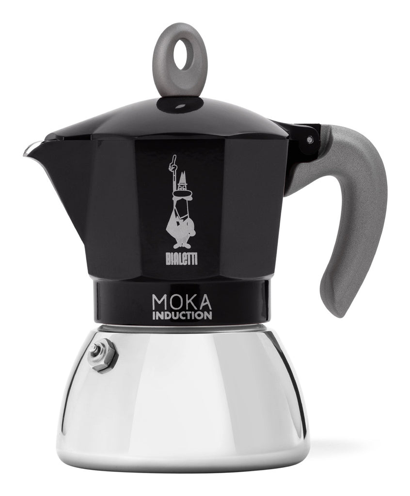 Moka Induktion Cafetera italiana 0 28 L Negro  Plata