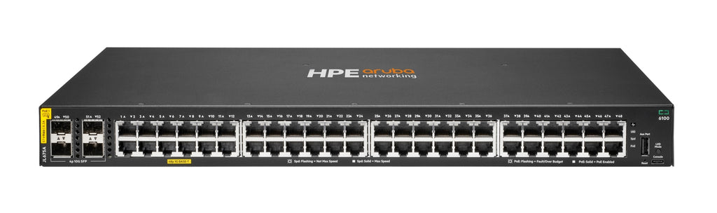 Aruba Networking CX 6100 48G Class4 PoE 4SFP+ 370W Switch