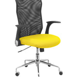 Silla Minaya respaldo malla negro asiento bali amarillo