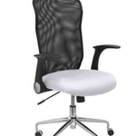 Silla Minaya respaldo malla negro asiento bali blanco