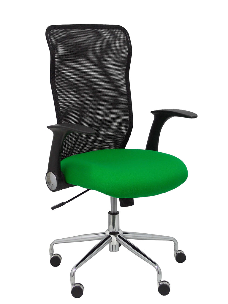 Silla Minaya respaldo malla negro asiento bali verde