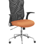 Silla Minaya respaldo malla negro asiento bali marrn