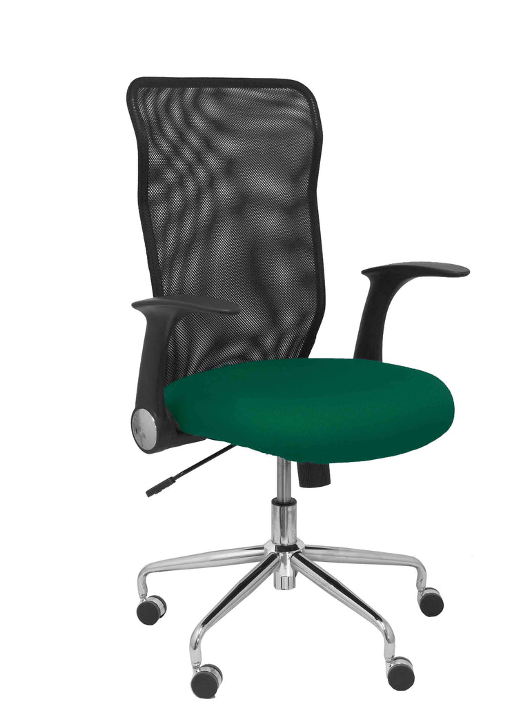Silla Minaya respaldo malla negro asiento bali verde oscuro